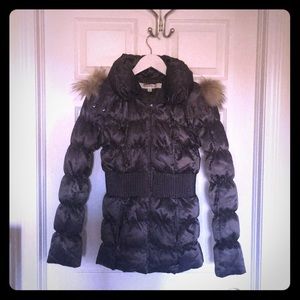 LAUNDRY BY DESIGN HOODED DOWN PUFFER COAT